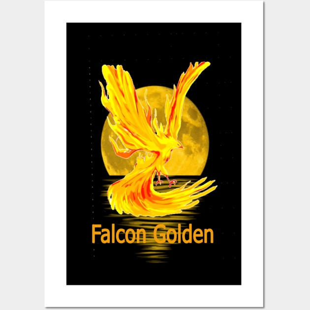 Falcon Golden Wall Art by Bkr Agha Store